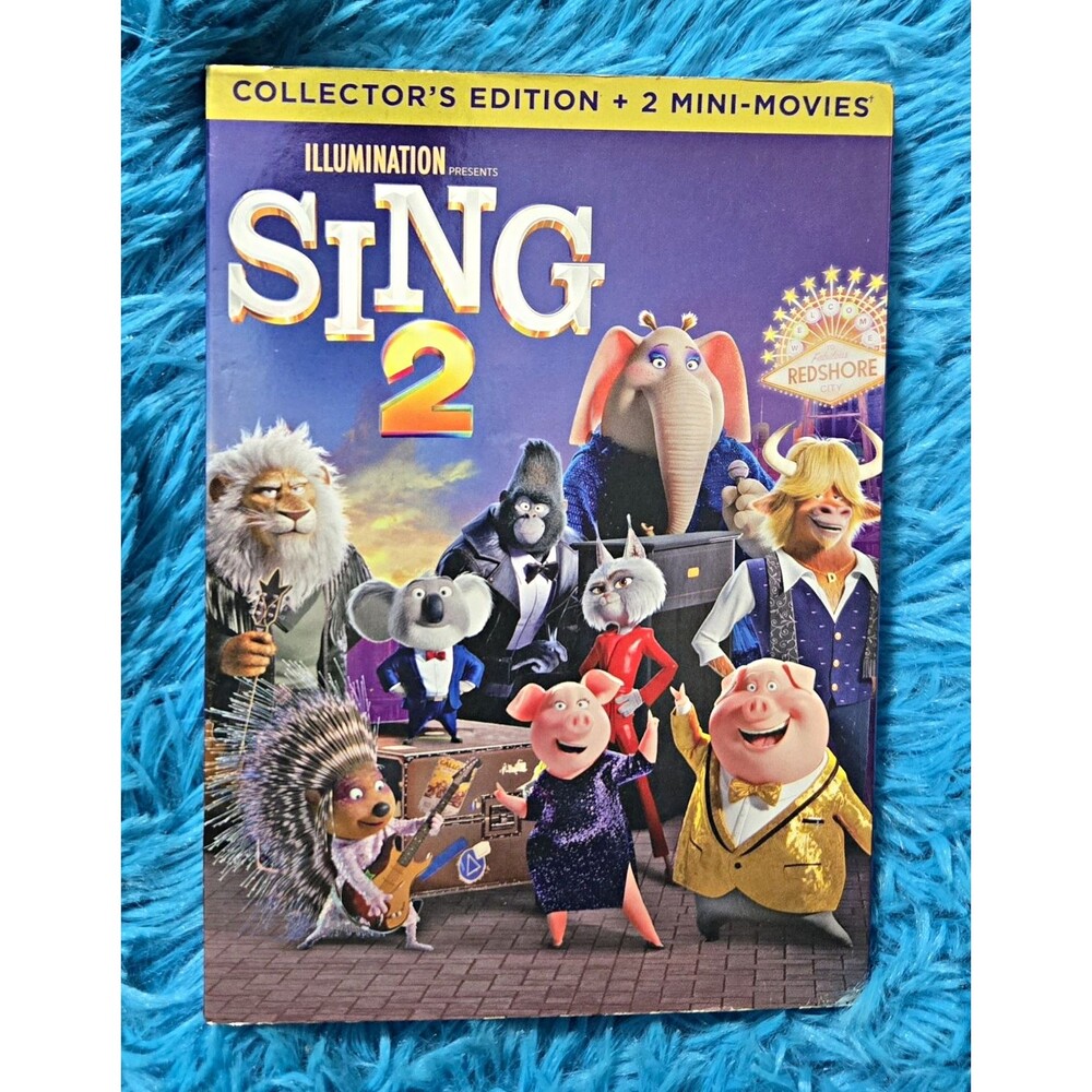 Universal Sing 2 DVD Collectors Edition + 2Mini-Movies Widescreen PG Dust Cover
